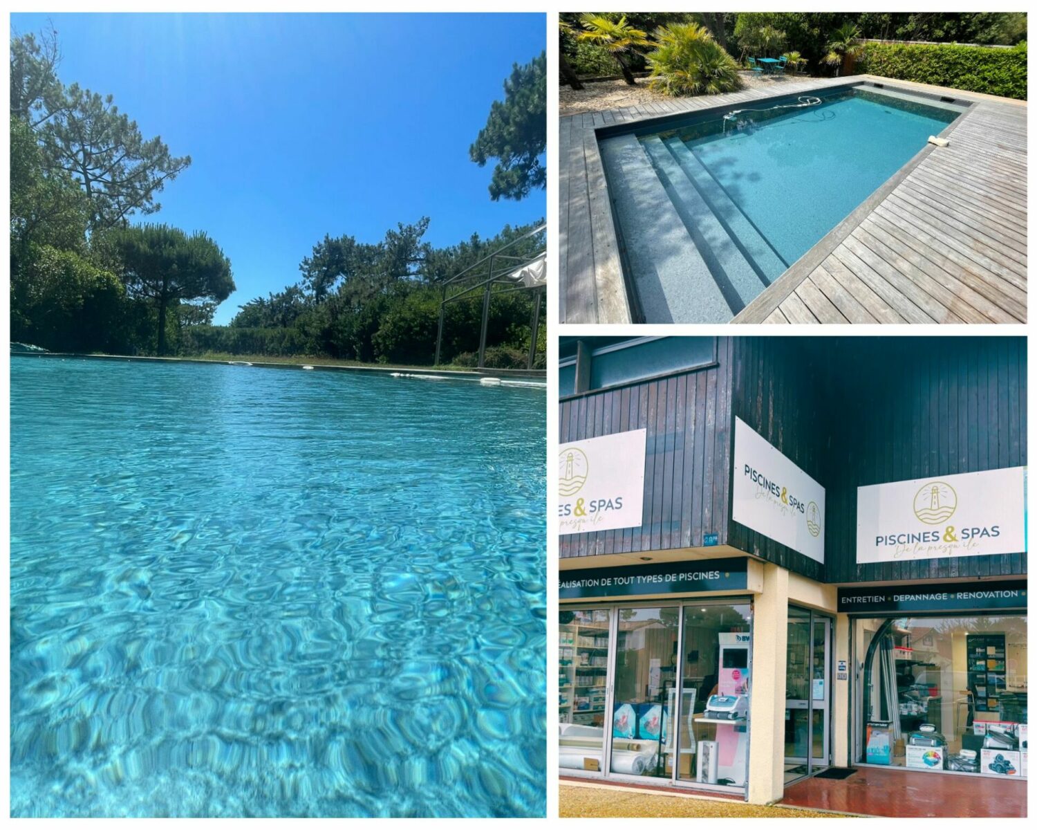 Piscines Et Spas De La Presquile Pisciniste Cap Ferret Beige Minimalist Mood Photo Collage